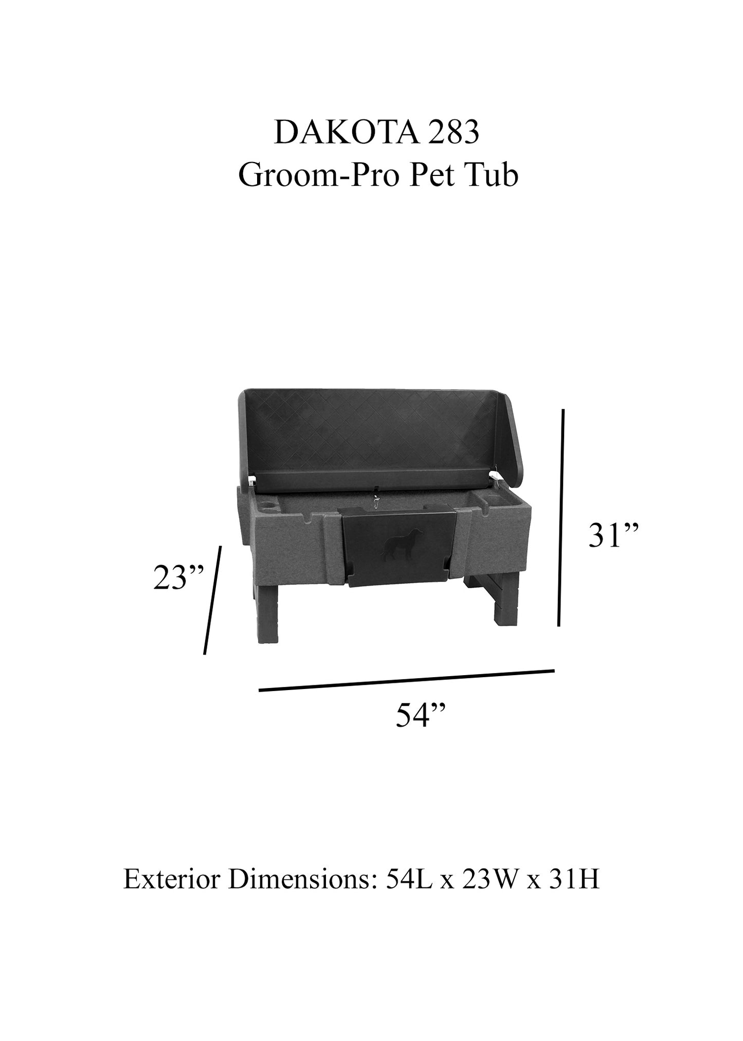 Groom-Pro Pet Tub - Dark Granite