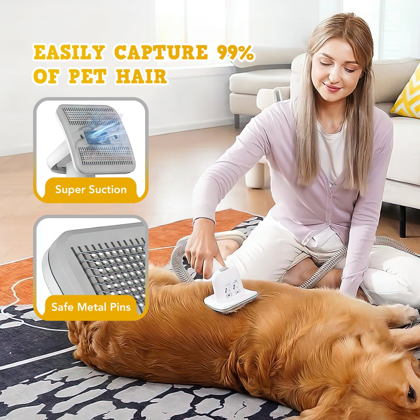 EVEAGE Pet Grooming Kit & Vacuum Suction