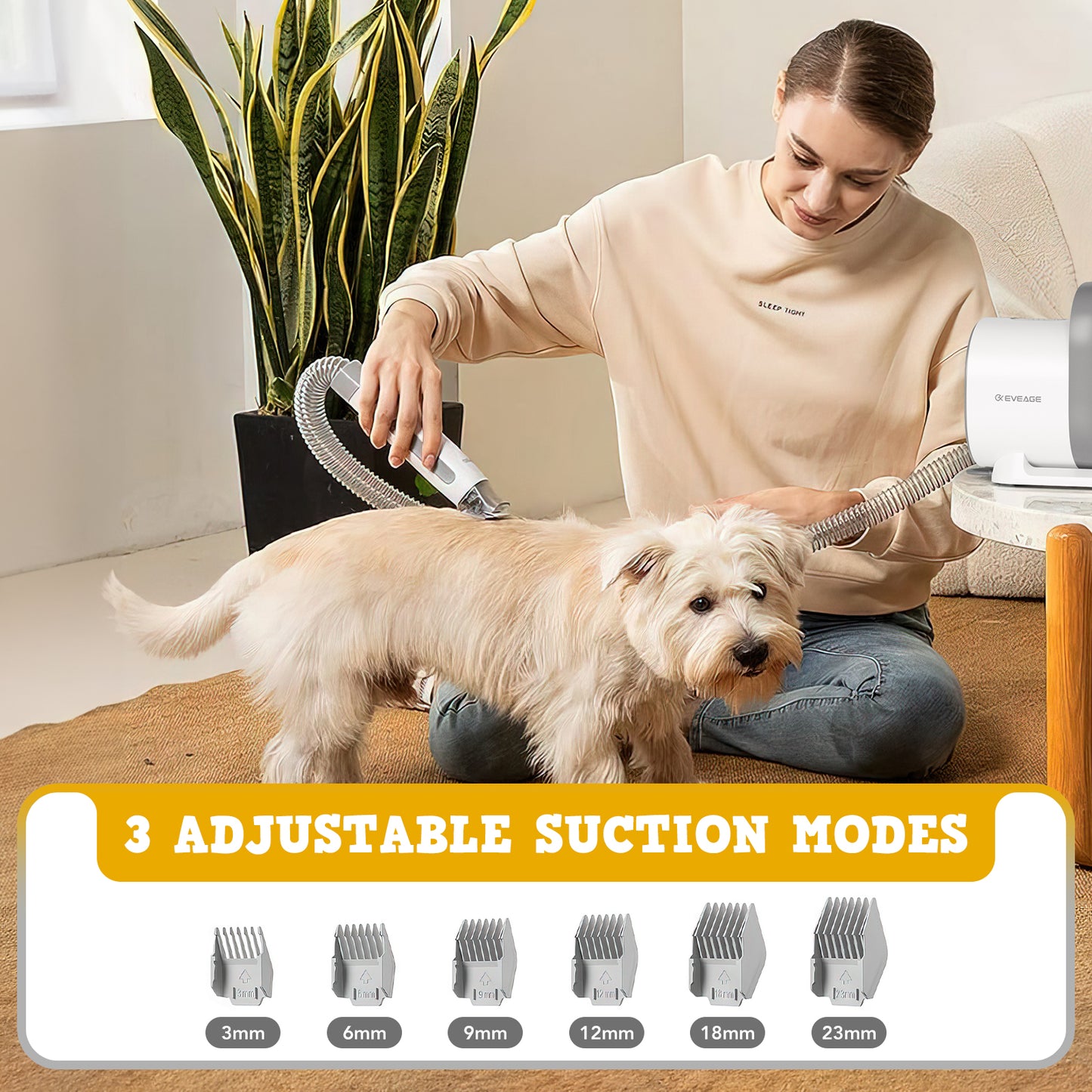 EVEAGE Pet Grooming Kit & Vacuum Suction